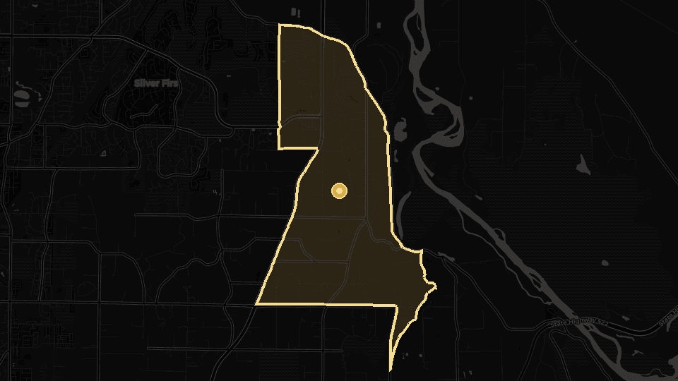 Static map overview of Cathcart, Washington.