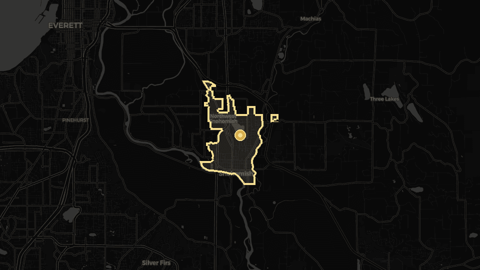 Static map overview of Snohomish, Washington.