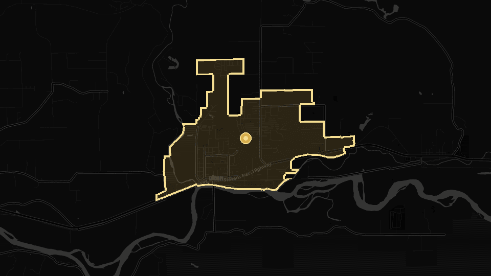 Static map overview of Sultan, Washington.