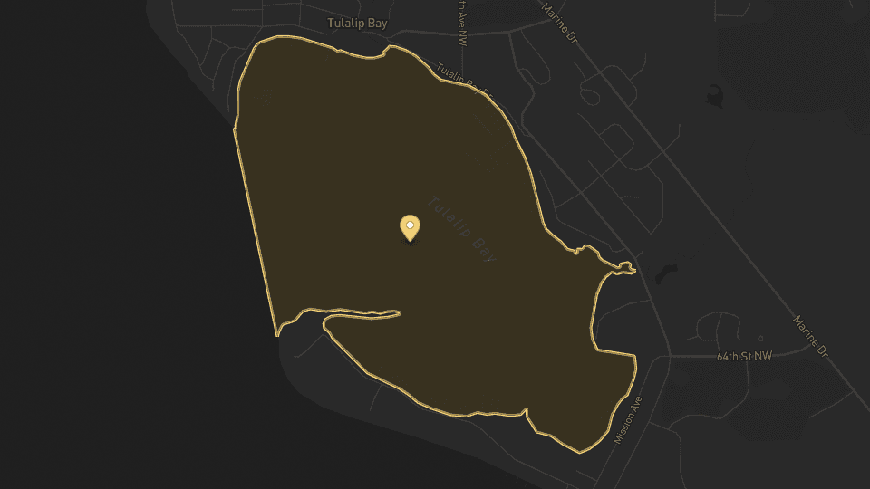 Static map overview of Tulalip, Washington.